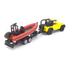 Jeep avec remorque pour bateau, jantes neuves