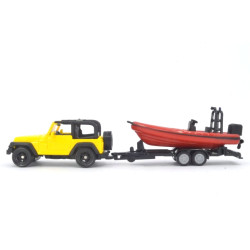 Jeep mit Bootsanhänger, neue Felgen