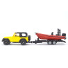 Jeep mit Bootsanhänger, neue Felgen