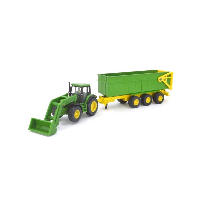 John Deere 6920s avec chargeur frontal et remorque benne
