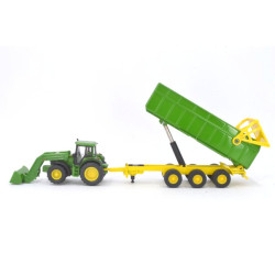 John Deere 6920s avec chargeur frontal et remorque benne