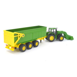 John Deere 6920s avec chargeur frontal et remorque benne