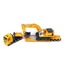 MAN TGA with low loader and excavator