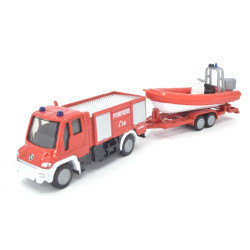Unimog Pompiers with lifeboat