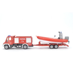 Unimog Pompiers with lifeboat