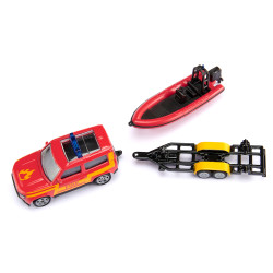 Land Rover Defender 90 pompiers avec bateau