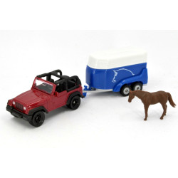 Jeep met paardentrailer