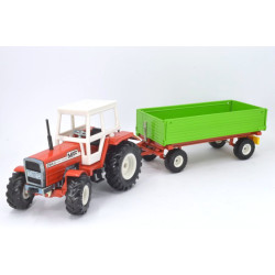 Massey Ferguson MF284S tractor met 2-assig aanhanger