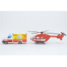 Ambulance Miesen et hélicoptère de traumatologie Eurocopter EC145