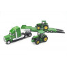 Dieplader met 2 John Deere tractoren