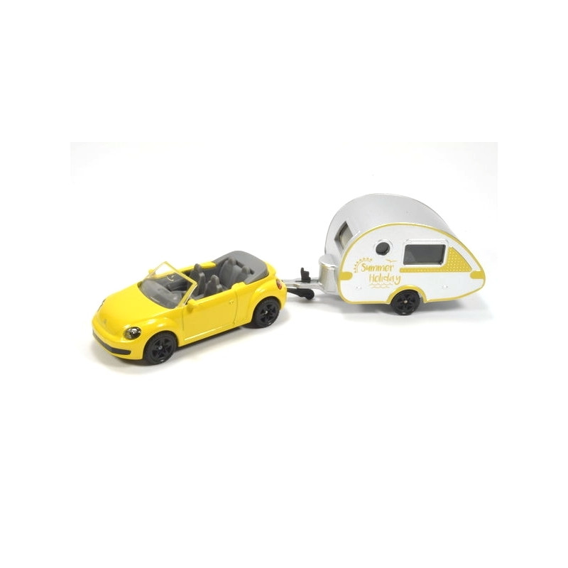Volkswagen New Beetle cabrio met T@b caravan