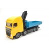 Volvo truck with roll-off tipper and crane