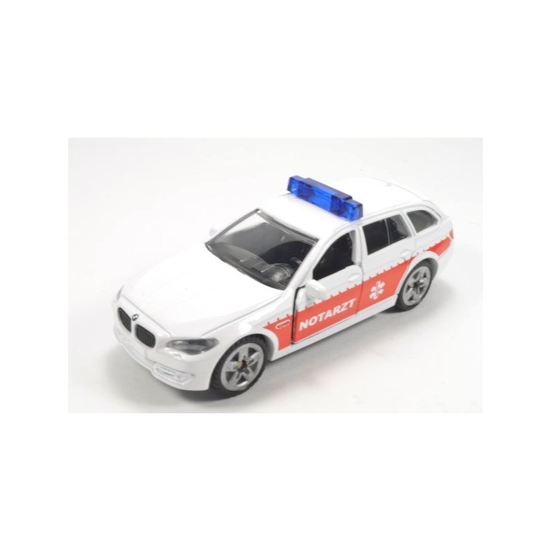 BMW 520i Notarzt avec feux arrière imprimés et barre de lumière bleue haute