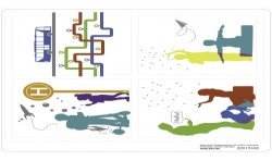 Arrêt de bus avec bus scolaire