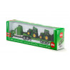 Dieplader met 2 John Deere tractoren
