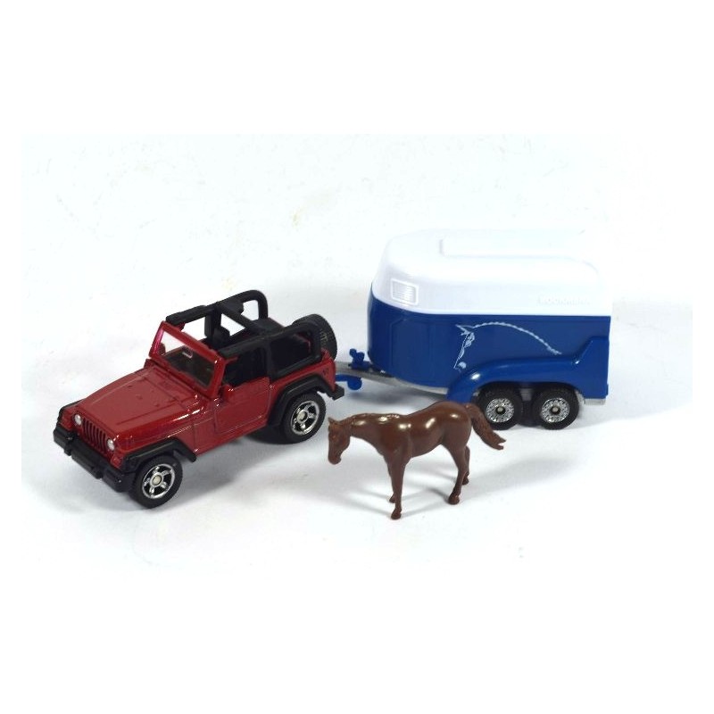 Jeep with horse trailer