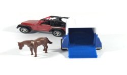 Jeep met paardentrailer