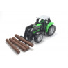 Deutz mit Baumstammgreifer