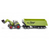 Claas axion 850 with front loader and dolly with tilt semi-trailer