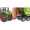 Claas axion 850 with front loader and dolly with tilt semi-trailer