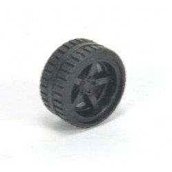 Loose wheel with black rim...