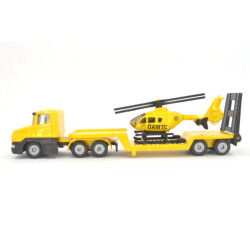 Low loader with ÖAMTC helicopter