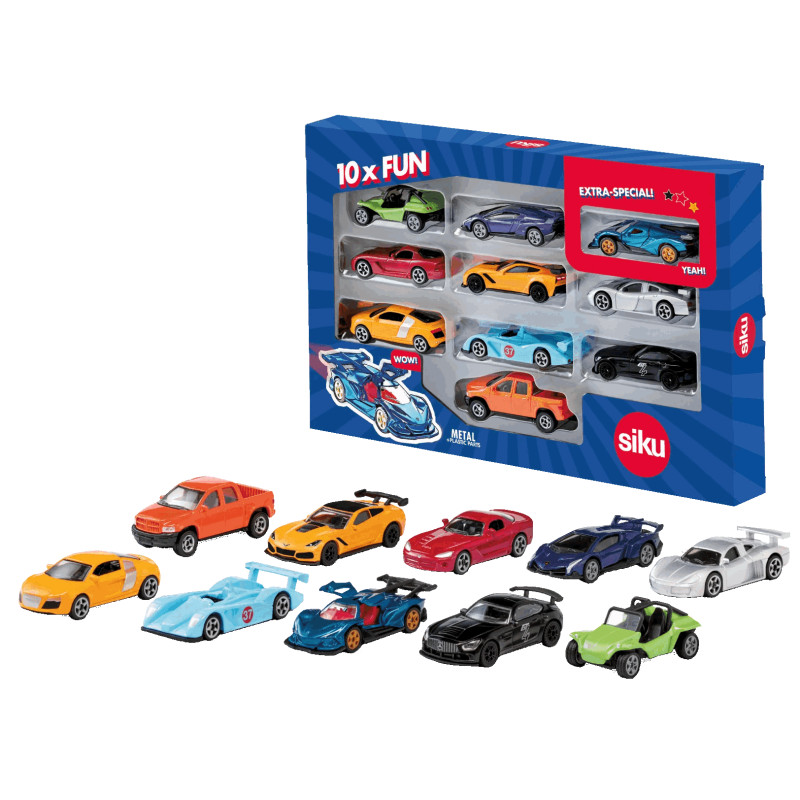 Geschenkset mit 10 Sportwagen
