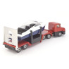 Scania mit Tieflader und Boot