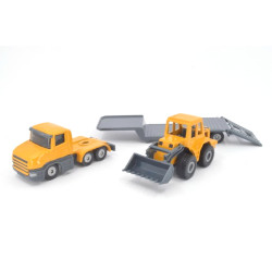 Scania met dieplader en shovel