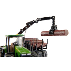 John Deere 8430 trekker met bosbouwaanhangwagen