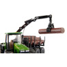 John Deere 8430 trekker met bosbouwaanhangwagen