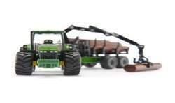 Tracteur John Deere 8430 avec remorque forestière