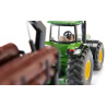 John Deere 8430 trekker met bosbouwaanhangwagen