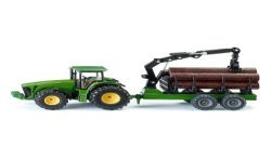 John Deere 8430 trekker met bosbouwaanhangwagen