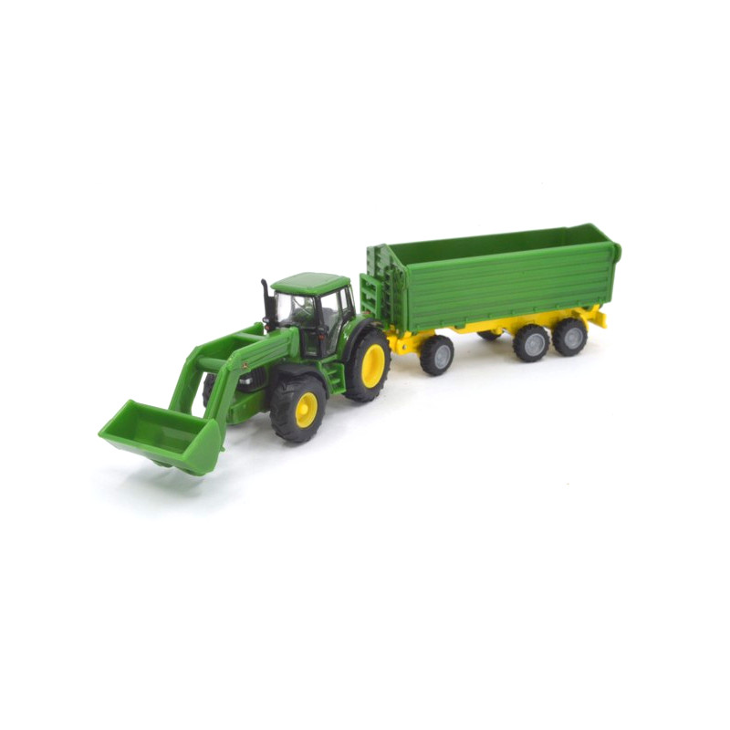 John Deere 6920S with front loader and tipper trailer