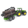 John Deere 8430 trekker met bosbouwaanhangwagen
