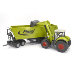 Claas axion 850 with front loader and dolly with tilt semi-trailer
