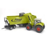 Claas axion 850 with front loader and dolly with tilt semi-trailer